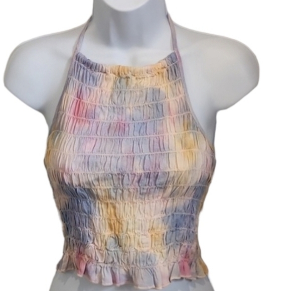 American Eagle Smocked Cropped Halter Top NWT - Picture 1 of 6